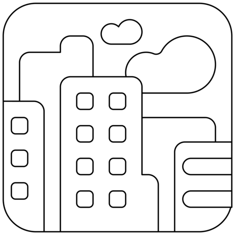 Cityscape Emoji Coloring Page